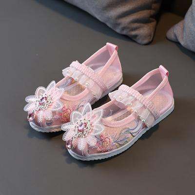 Hanfu Embroidered Shoes Girls Ancient Style Handmade Children's Dance Shoes Chinese Style Ancient Costume Embroidery Shoes Children's Shoes Summer