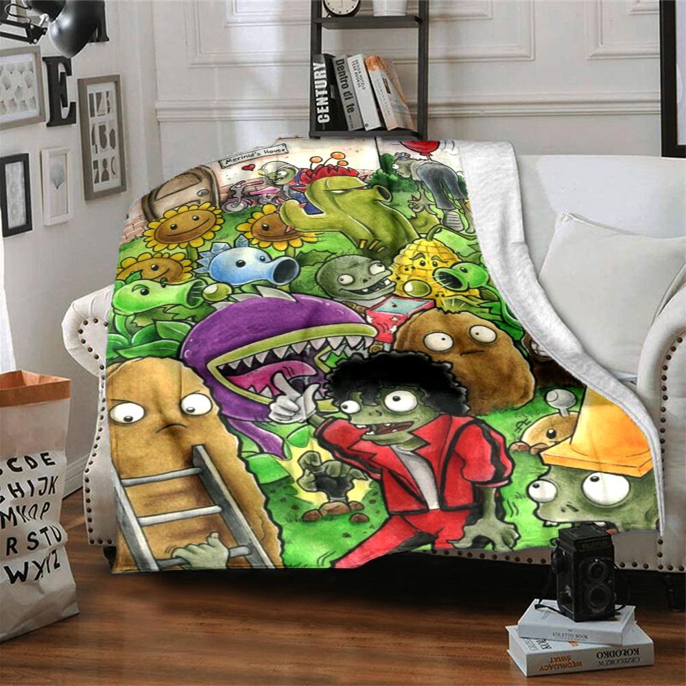 Plants Vs. Zombies Blanket Warmthful Decor Perfect for Sofa Office Chair Bedding for All Occasions Modern Ideal Gift for Friends Family Couples Picnic