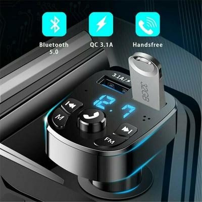 Auto Bluetooth Audio MP3 Player Transmițător FM Radio Wireless Hands Free Receptor de muzică Interfață USB duală Adaptor încărcător rapid
