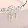 Korean Style Dreamcatcher Bracelet Women Silver Transport Beads Bangles with Tassel Girls Hand Chain Charm Bangle