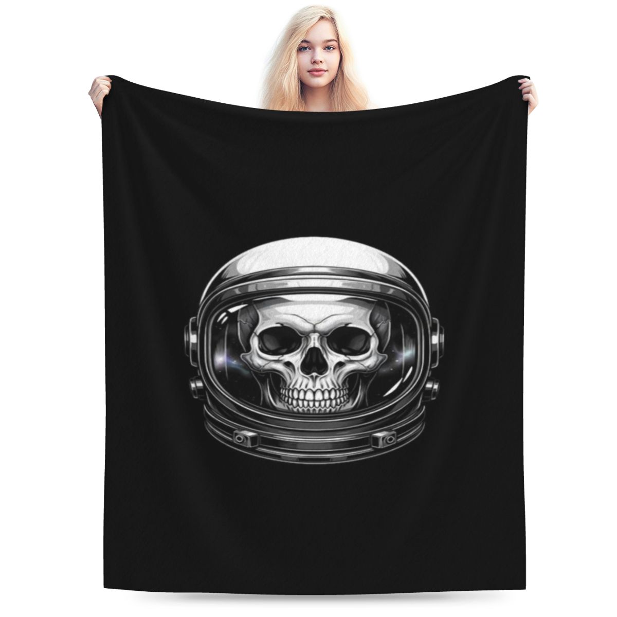 Cosmic Skull Astronaut Helmet Custom Soft Gift An UltraSoft Micro Fleece Blanket 75x100cm 30x40in