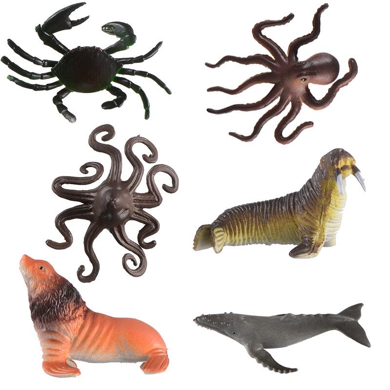 Children's Marine Animal Simulation Toys - 24-Piece Set for Early Learning and Cognitive Development