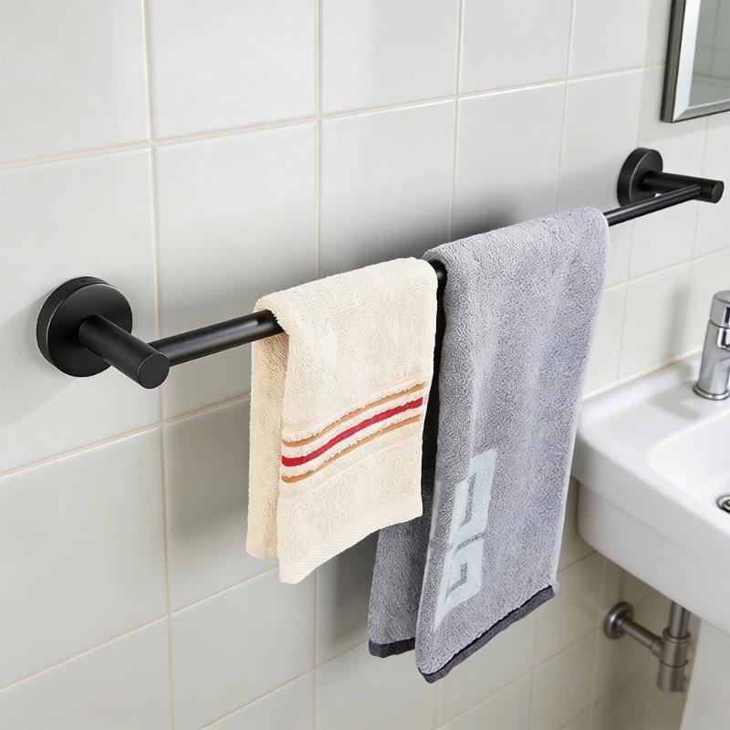 Not Drill Installation Extendable Towel Brackets Steel Bathroom Towel Rack Strong Grip Suction Cups Strong for Home Use