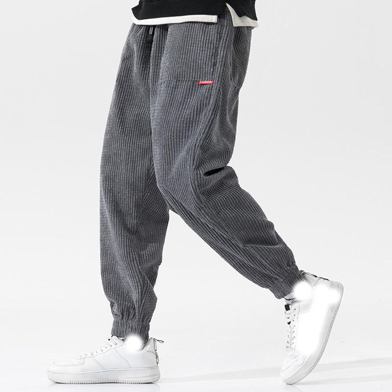 Weite Cord-Jogginghose Herren Tech Fleece Sweatpants Mann Frühling Herbst Winter Lässige Haremshose Männlich Sport Thermohose