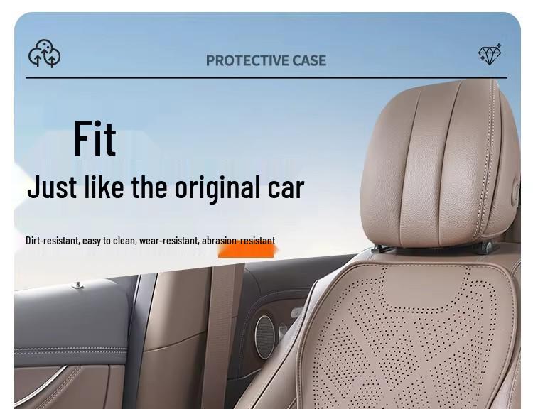 Lantu Universal Car Seat Cushion - Breathable Nappa Leather for All Seasons (Free/Zhiyin/Mengxiangjia/ZhuiGuang)