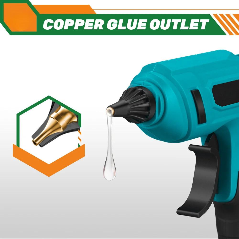 100W Cordless Electric Hot Melt Glue Gun 11mm Glue Stick Anti-scald Nozzle Rechargeable DIY Repair Tool