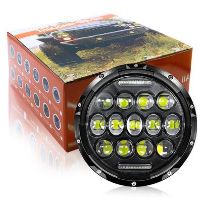 7Harley Wrangler Headlight13Beads75W Motorcycle Off-road Vehicle Headlight with Lens H4Far and Near Light Integration