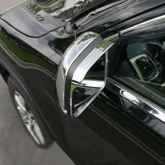 For 2011- Jeep Grand Cherokee Chrome Side Mirror Rain Eyebrow Cover Trim 2P