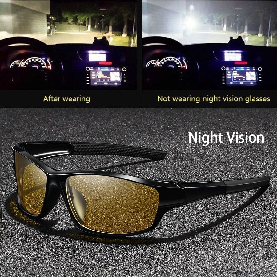 Fashion Vintage Square Frame Unisex Night Vision Glasses Anti Glare UV400 Eyewear Reduce Visual Fatigue