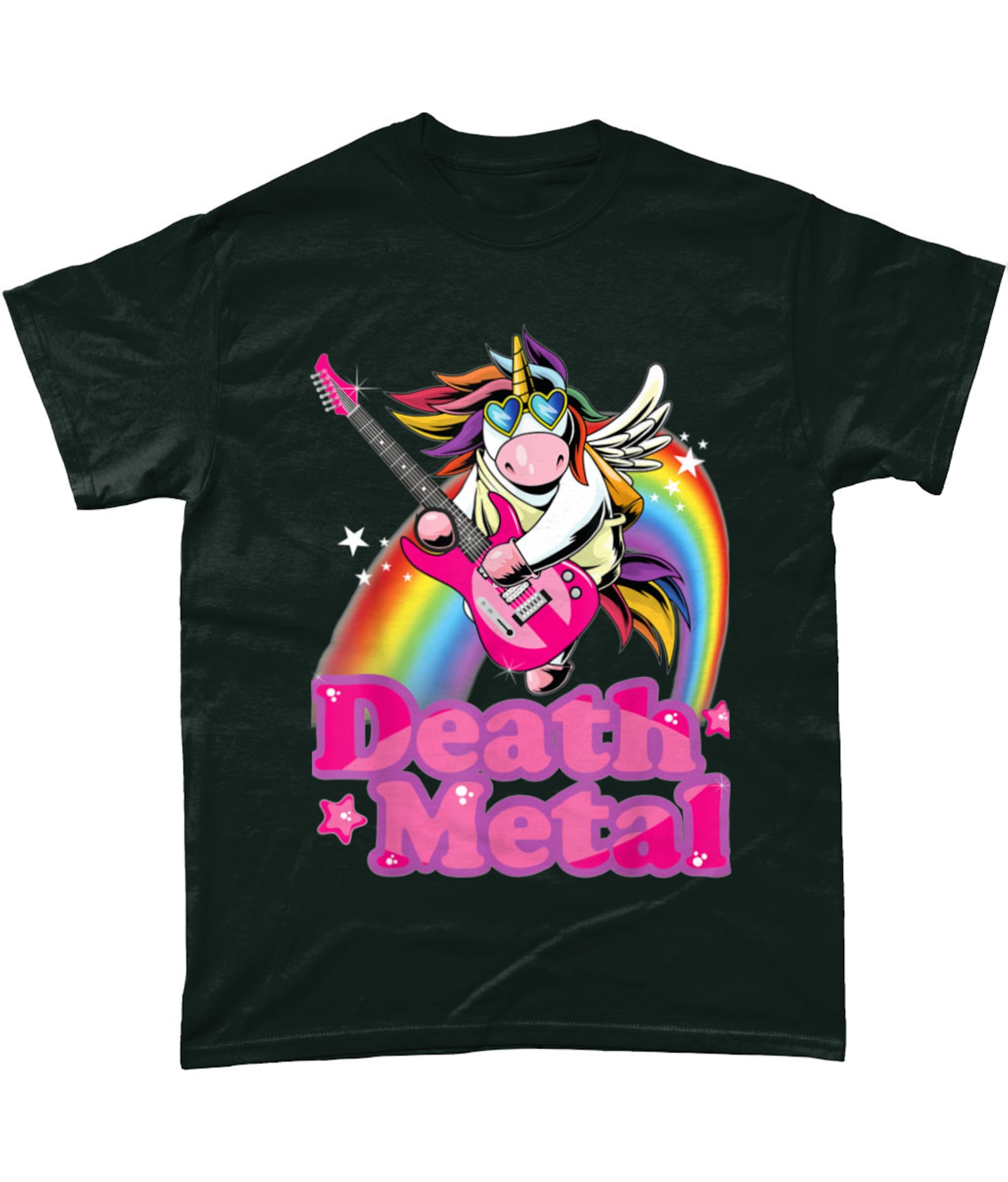 Death Metal Heavy Metal Unicorn Rock Gift Men Women Kids T-Shirt | Rock-n-Roll Shirt | Rock Music Gift | Rock T-Shirt M