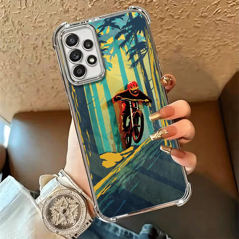 Mountain Bike Bicycle Soft Phone Case For Samsung A17 A27 A07 A37 A57 A16 A56 A15 A55 A14 A54 A13 A53 A26 A36 A25 A35 A24 A34 A2
