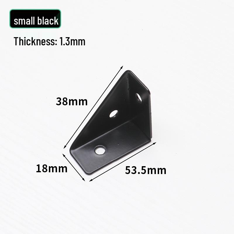 Black Powder-Coated Three-Sided Angle Iron Bracket for Kitchen Cabinet Reinforcement and Support