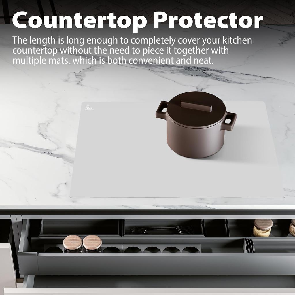 SUPER KITCHEN Silicone Countertop Protection Cooking Food Large Baking Kitchen Mat for Mat, Mat, Mat, Grade, Size, Mat, Bread/Cookies/Pizza