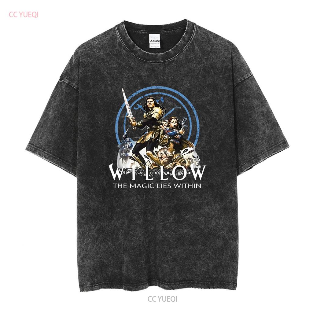 New Willow The Magic Lies Within Poster 1988 Movie Retro Mens Vintage T Shirt long or short sleeves vintage Washed Soft Stylish