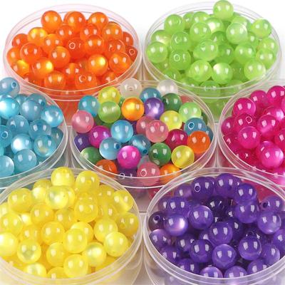 30/50Pcs Resin Beads Imitation Cat's Eye Ball Beads For DIY Necklace Bracelet Earrings Jewelry Making Craft Accessories