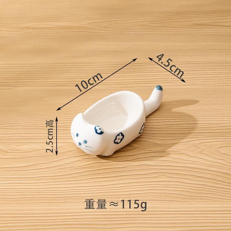 Ceramic Cat Dishes Dipping Plate Kitty Shaped Mini Sauce Dish Side Small Bowl Home Diningware Kitchen Table Decorative Cat Bowl