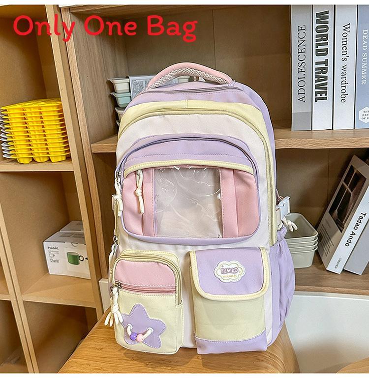College Style Nylon Backpack With Fabric For School Use