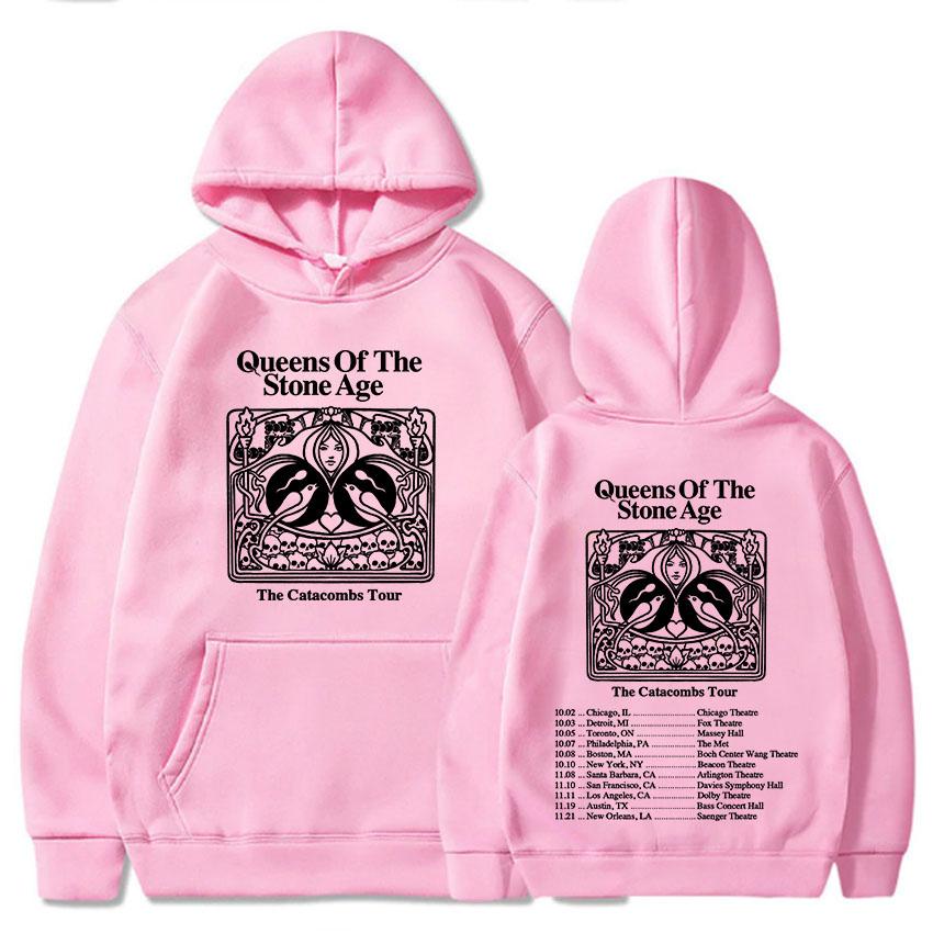 Mikiny The Catacombs Tour 2025 QUEENS OF THE STONE AGE QOTSA Kapely Mikiny Fleecové Volné Mikiny s Kapucí Pánské Oblečení Unisex