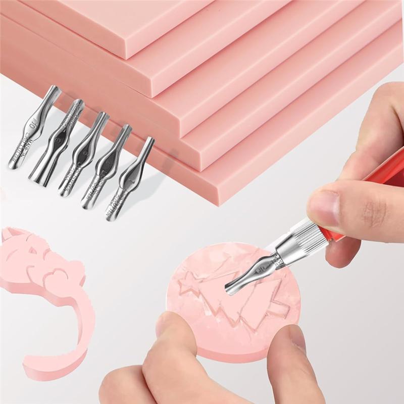 Good-14PCS Rubber Stamp Carving Kit With Linoleum Block Carving Tools For Printmaking,Stamp Making Kit Block Printing Kit