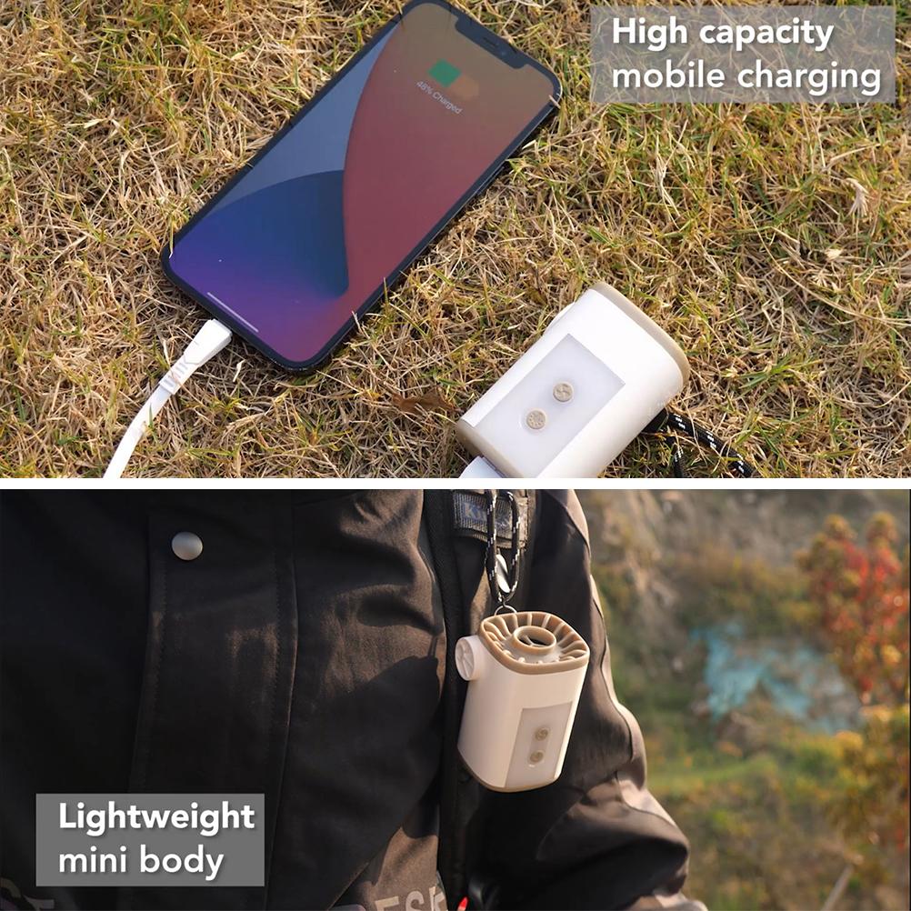 Portable Air Pump Wireless Electric Air Pump with LED Light Rechargeable Battery Air Mattress Pump