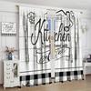 Farmhouse Rustic Kitchen Curtains, Vintage Fork Spoon Barn Rustic Plank Cafe Curtains Home Living Room Bedroom Blackout Curtains 2 Panels 42x45