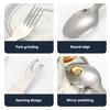 4 Pack Stainless Steel Travel Utensils Set Outdoor Cutlery Perfect for Campers Includes Spoon Fork Cutter Bottle Opener
