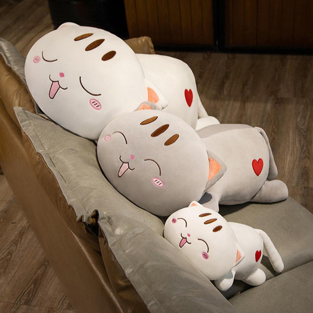Kawaii Lying Cat Plush Toys Stuffed Cute Lazy Cat Dolls Lovely Animal Pillow Soft Cartoon Cushion Kids Birthday Gifts Home Decor
