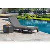 Sunbed - Allibert by KETER – DAYTONA – In Resin Imitation Woven Rattan – Cushion – Adjustable Backrest - Graphite Grey
