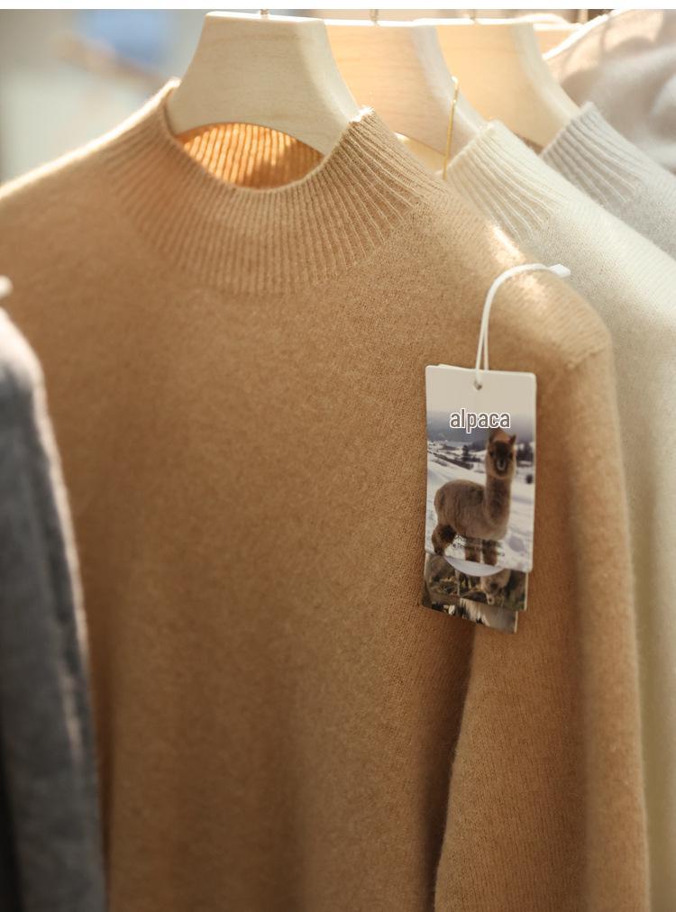 Luxurious Cashmere Alpaca Silk Wool Blend Women's Sweater for Autumn/Winter