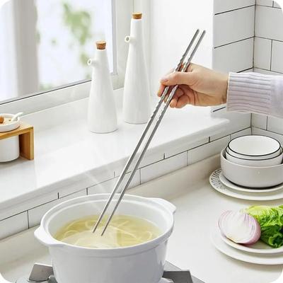 2Pair Cooking Chopsticks Stainless Steel Extra Long Food Noodles Sushi Utensil Kitchen.