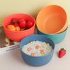 Horizontal Pattern Bowl, Large Capacity, Creative Round Bowl, Household Rice Bowl, Soup Bowl, Plastic Large Bowl