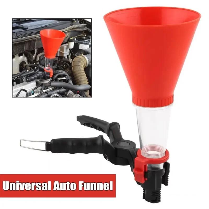 Universal Engine Oil Filling Funnel Set Plastic Adjustable Gasoline Adapters Change Equipment Car Refueling Accessories Tool