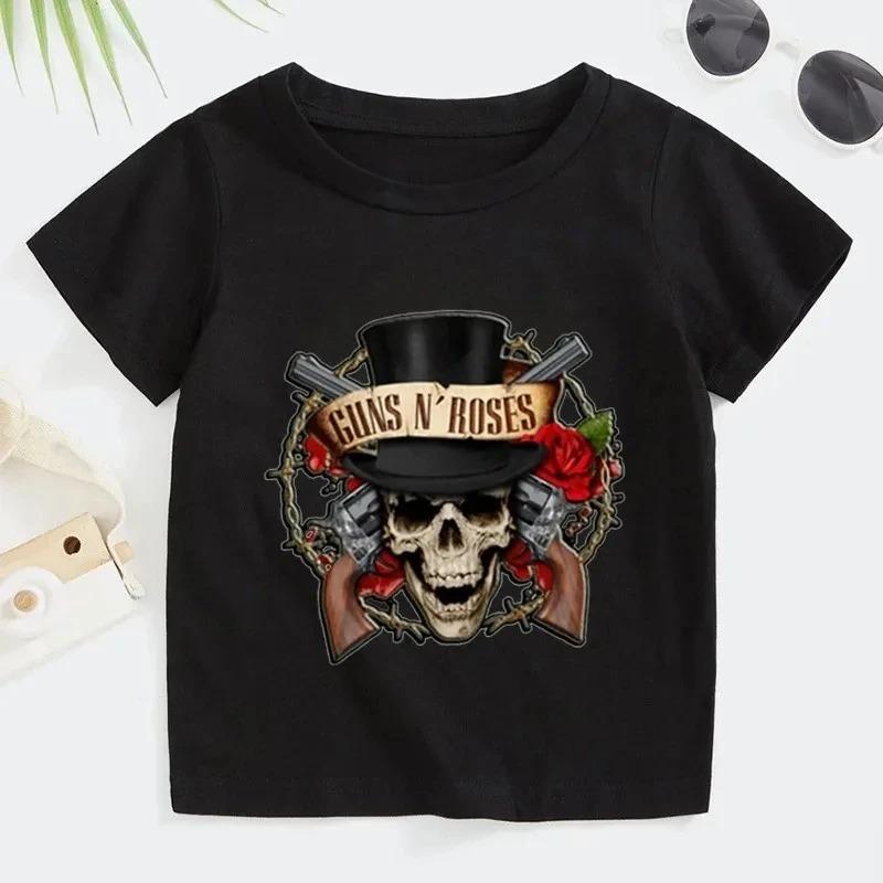 Rock Gun N Rose T-Shirt Summer Fashion Music Short Sleeve Soft Top Comfortable Teenage Clothing for Boys Girls Punk Shirt