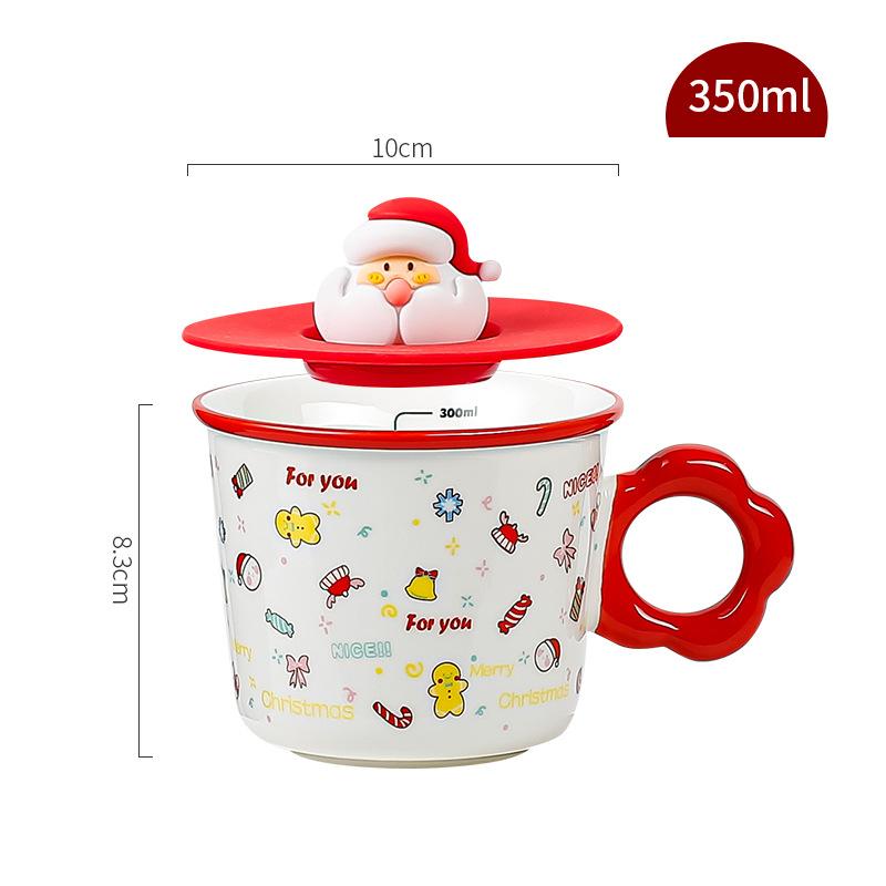 Vánoční dárky Vysoce hodnotný keramický hrnek Vánoční hrnek Kreativní hrnek Roztomilý set na vodu