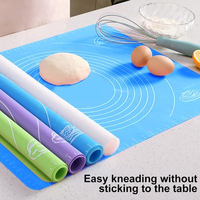 Non-slip Silicone Mat with Scale Thicken Non-stick Pastry Pad Board Fondant Pie Placemat, Purple, Random Pattern 50x40cm