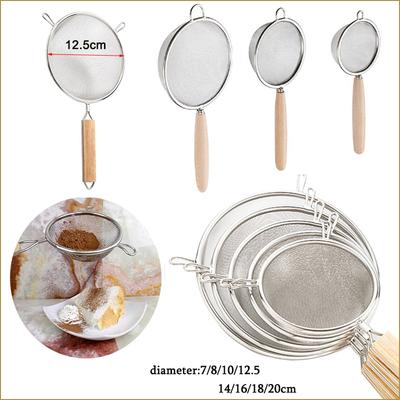 1/3 pièces Cuisine cuisson acier tamis à farine cuisine lait de soja jus filtre tamis filtre cuillère à huile à main binaural passoire à mailles