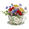 Pot de fleurs - EDEN - En forme de tasse - Céramique - Motif floral - Vert 23×25×14 cm