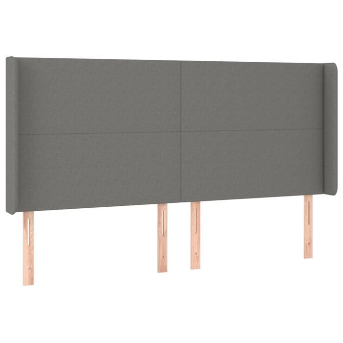 VidaXL Tête de Lit à LED Meuble de Chambre à Coucher Accessoire de Lit Double Tête de Cadre de Lit Intérieur Gris Foncé 3123783