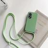 OPPO A 38 18 4G Cases Lanyard Crossbody Necklace Strap Cord Case For Oppo A18 4G A38 4G Liquid Silicone Candy Color Cover