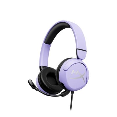 Auriculares para juegos HyperX Cloud Mini con cable, micrófono con silenciador y protección de audio, almohadillas giratorias, color lavanda 7G8F5AA