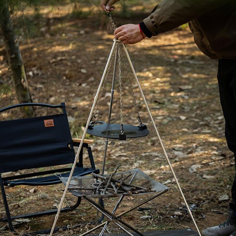 Leicht zu tragender Kochständer Barbecue-Tablett-Halter Benutzerfreundliche Grills Pfannenhalterung Praktische Outdoor-Camping-Ausrüstung