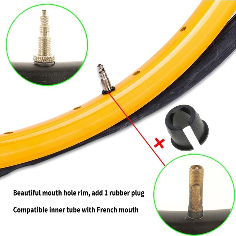 10Pcs Bike Valves Stem Grommets Inner Tube Adapter Rubber Plug Road Bike Valves Rims Cycling Accessories Easy To Install