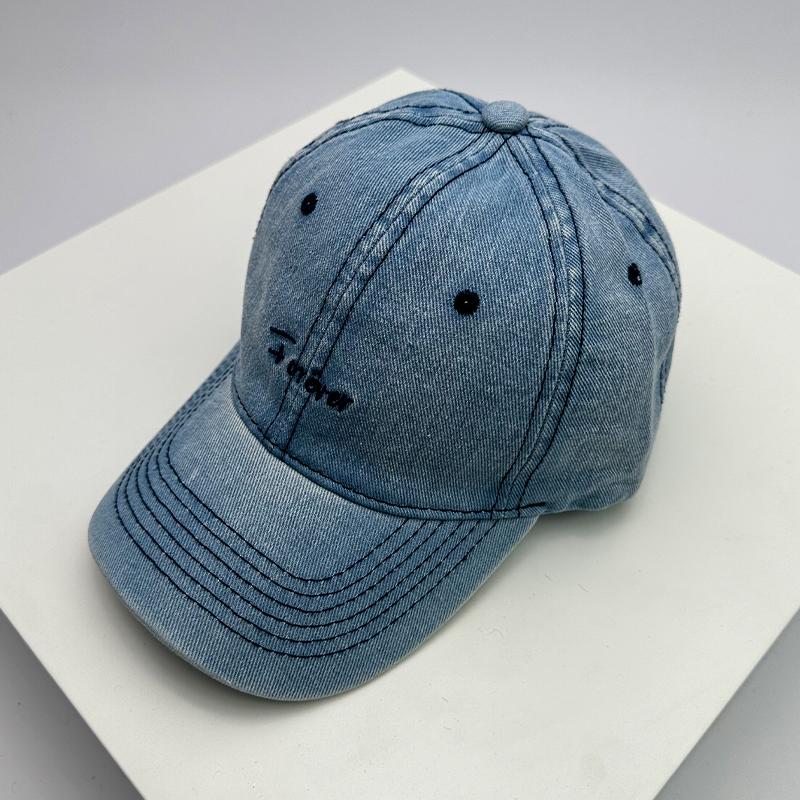 Baseball Her Him For Women Men School Old Vintage Caps Peaked Hats Cotton Embroidery Washing Versatile Snapback Fashion Denim Letter Outdoor