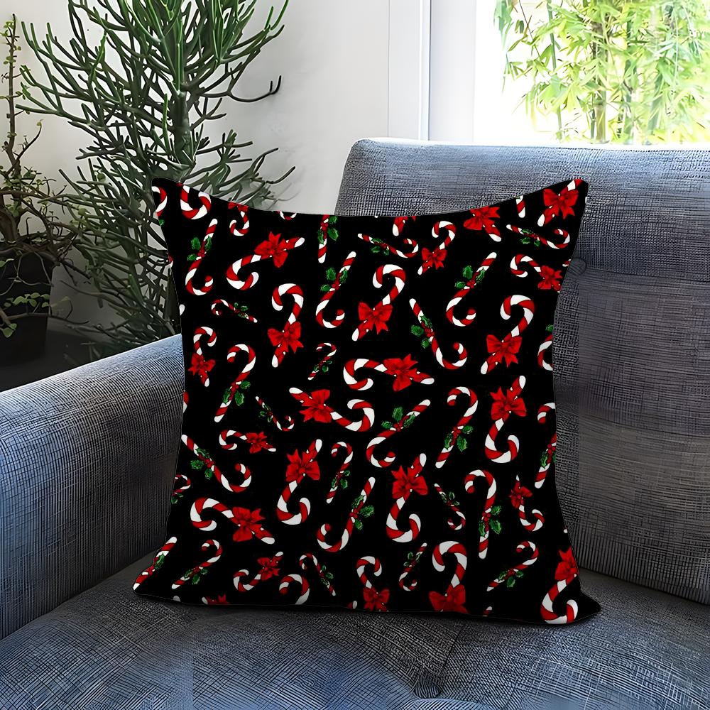 Christmas tree bells snowman Cushion Cover Comfortable Reversible Pillow Cover Ideal for Car Sofa Bedroom & Beyond