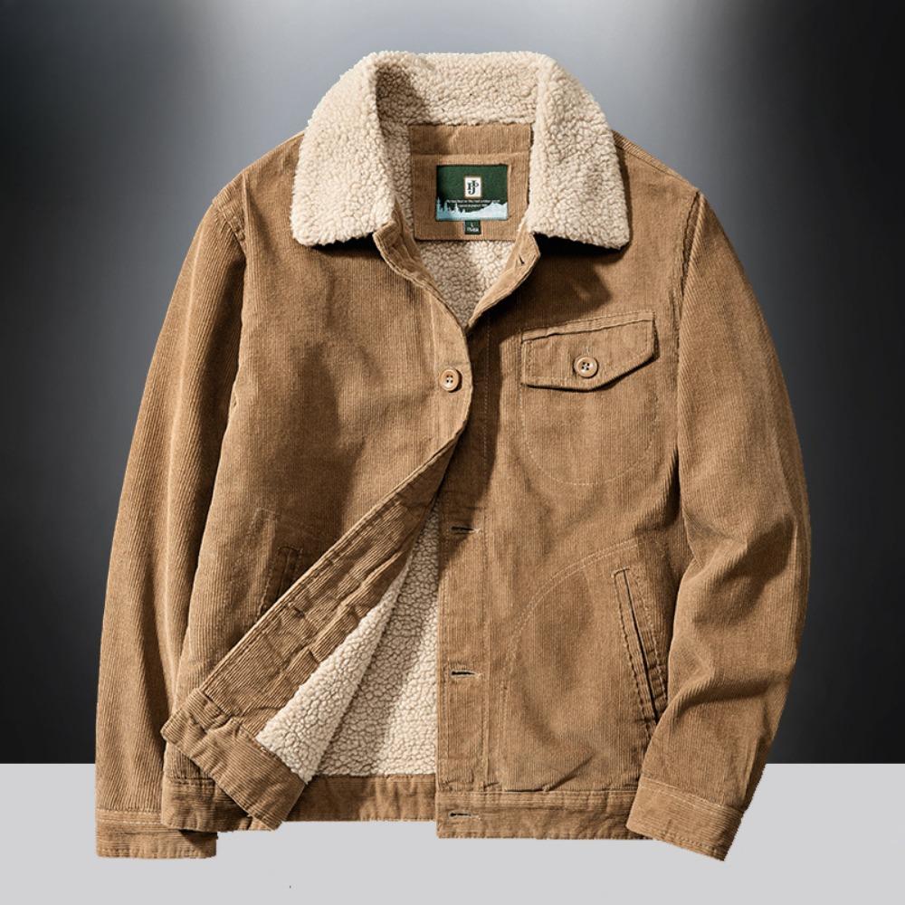 Lamb wool short coat men's winter thickened fur collar fleece tooling bomber jacket cotton coat lamb wool cotton coat