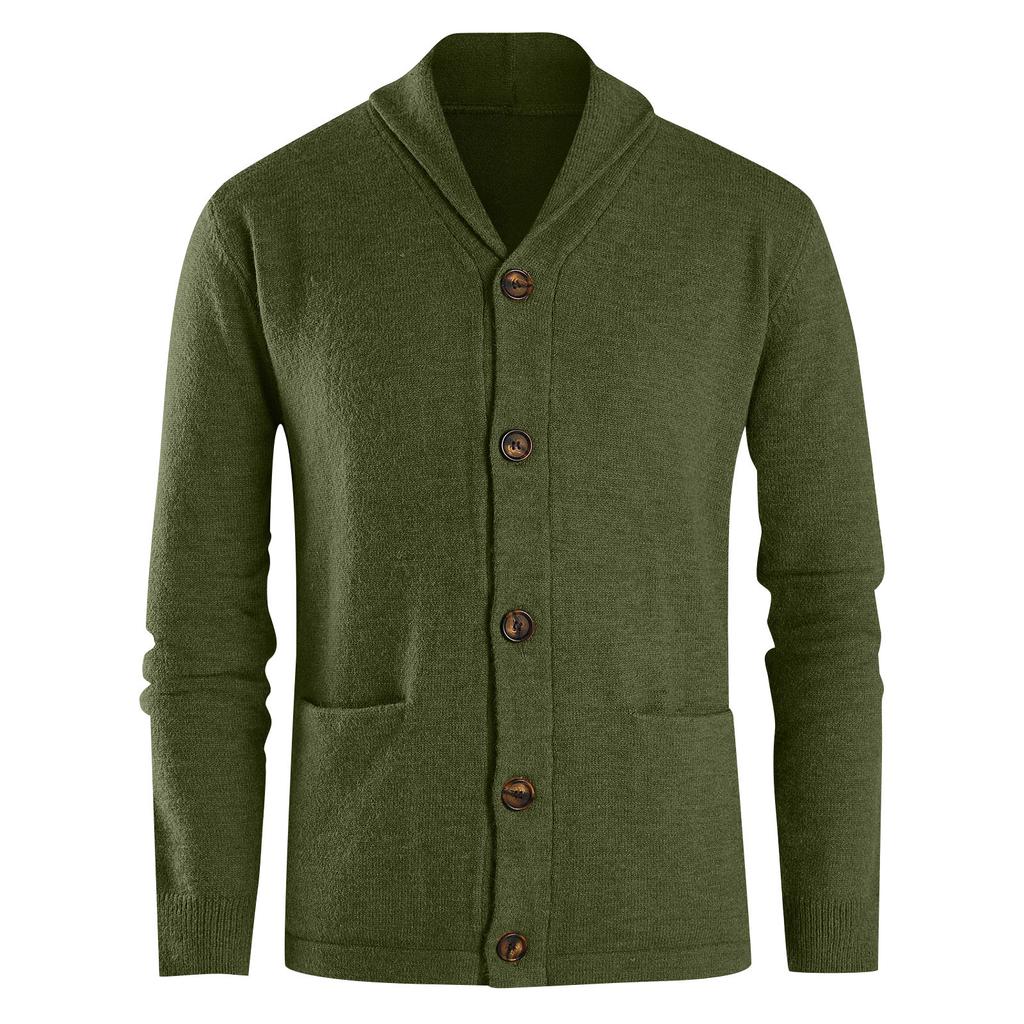 Men's Cardigan Casual Shawl Long Sleeve Solid Button Knitting Sweater