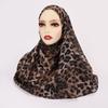 Women Ramadan Hijab Leopard Print Bohemian Watercolor Soft Muslim Hijabs Floral Breathable Shawl Wrap Scarf Islamic Turban