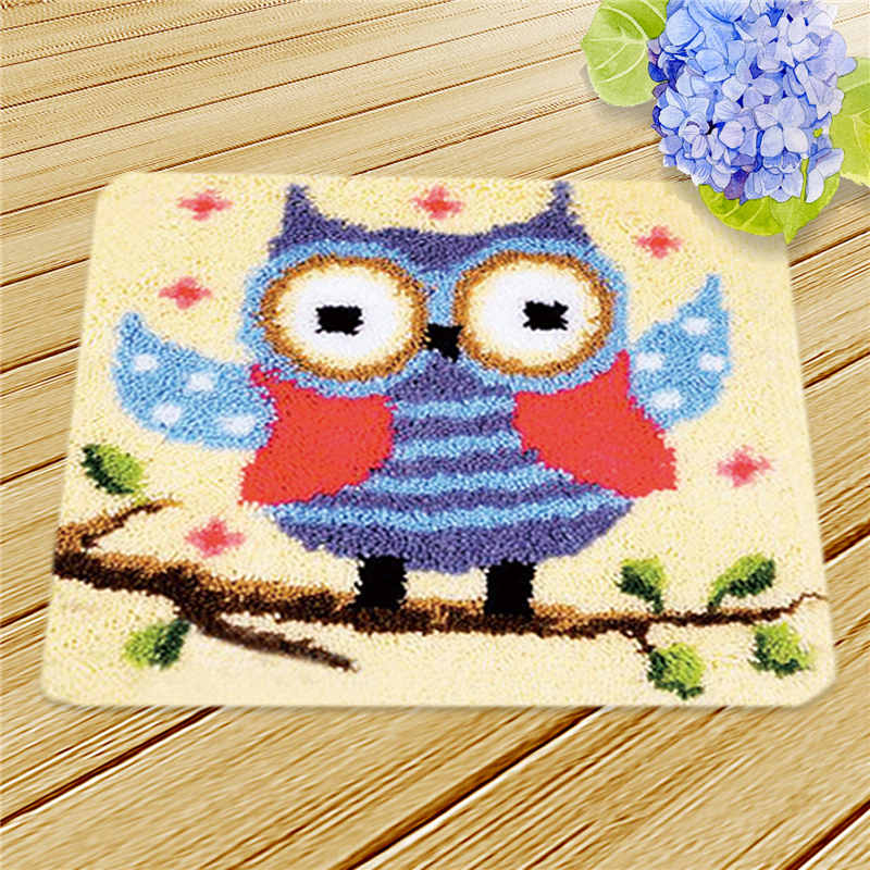 Nicediy Embroidery Latch Hook Rug Canvas Kits Carpet Latch Hook Kits DIY Knitted Fomiaran for Needlework Cross Stitch Crocheting