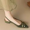 Women's Fashion Slim Heel Shoes Spring New Pointed Head Shallow Mouth Metal Buckle Anti-slip Wear-resistant High Heels
