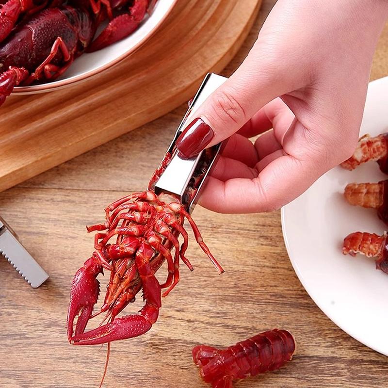 2Pcs Crawfish Peeler Tool,Stainless Steel Crawfish Peeler Tool,Crayfish Shelling Device Seafood Tool-Easily Peeling Shrimp Tails